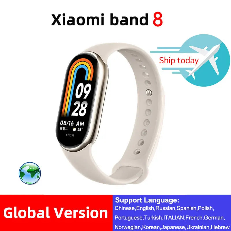 Global Version Xiaomi Mi Smart Band 8 Blood Oxygen 1.62'' AMOLED Display Fitness Tracker Smart Bracelet Wristband MIBand Fashion