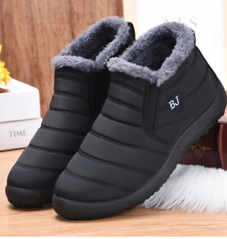 Women Boots Slip On Ankle Boots For 2024 Winter Shoes Women Snow Boots Keep Warm Fur Winter Botas Mujer Black Short Boot Female