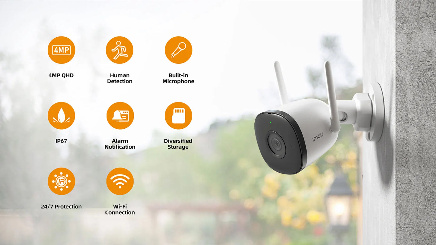 3PCS IMOU Bullet 2C 4MP Wifi Camera IP67 Weatherproof AI Human Detection Outdoor Surveillance IP Security Camera Wholesale