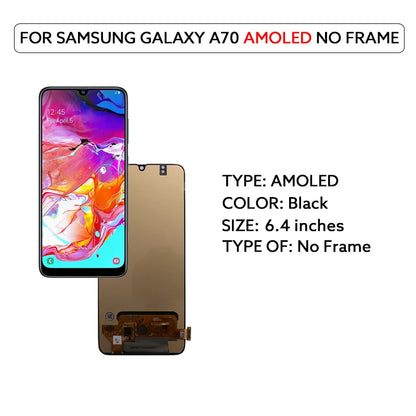 AMOLED LCD For Samsung Galaxy A70 A705 LCD Display Digital Touch Screen Assembly With Frame A705F A705W A705X Replacement Parts