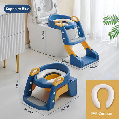 Foldable Baby Potty, Toilet Seat, Potty Training Potty Seat For Kids With Step Stool Ladder, Boys Potty, Portable Toilet