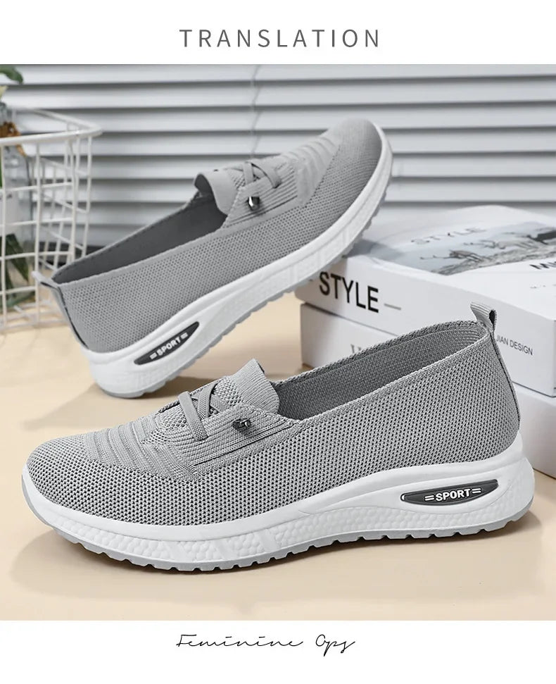 2024 Women's Casual Shoes Fashion Breathable Walking Flat Bottom Sports Shoes Women's Fitness Large Pink Women's Shoes 36-43