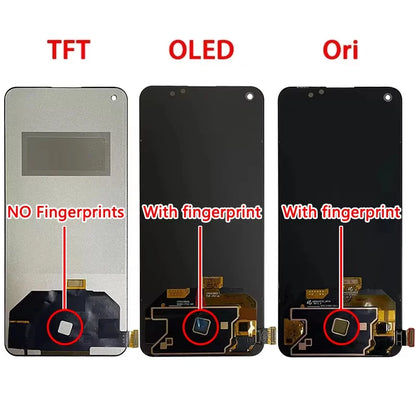 6.43" New AMOLED For Oppo Find X3 Lite LCD Display Screen Frame+Touch Panel Digitizer For Find X3Lite Display CPH2145 Frame