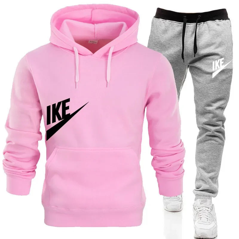 New spring and autumn men's sports hoodie + pants two-piece set, fashion outdoor jogging men's and women's hoodie leisure suit