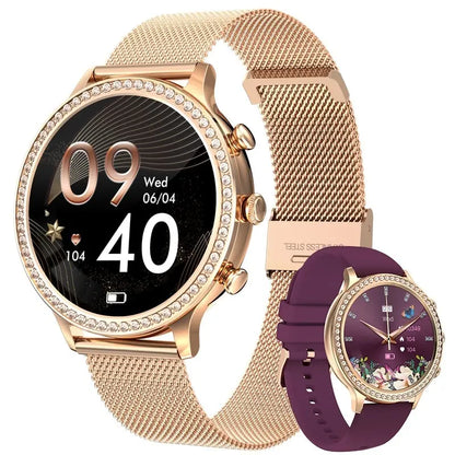 LIGE Fashion Smart Watch For Lady Bluetooth Call Blood Pressure DIY Custom Dial Sport Bracelet Waterproof Men Smartwatch Women