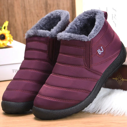 Women Boots Slip On Ankle Boots For 2024 Winter Shoes Women Snow Boots Keep Warm Fur Winter Botas Mujer Black Short Boot Female