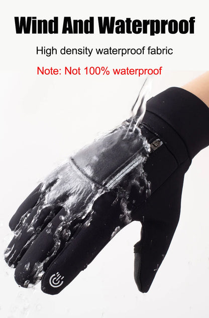 Winter Warm Gloves Flip Over Expose Two Fingers Gloves Waterproof Windproof Touch Screen Gloves Cycling Ski Fishing Gloves