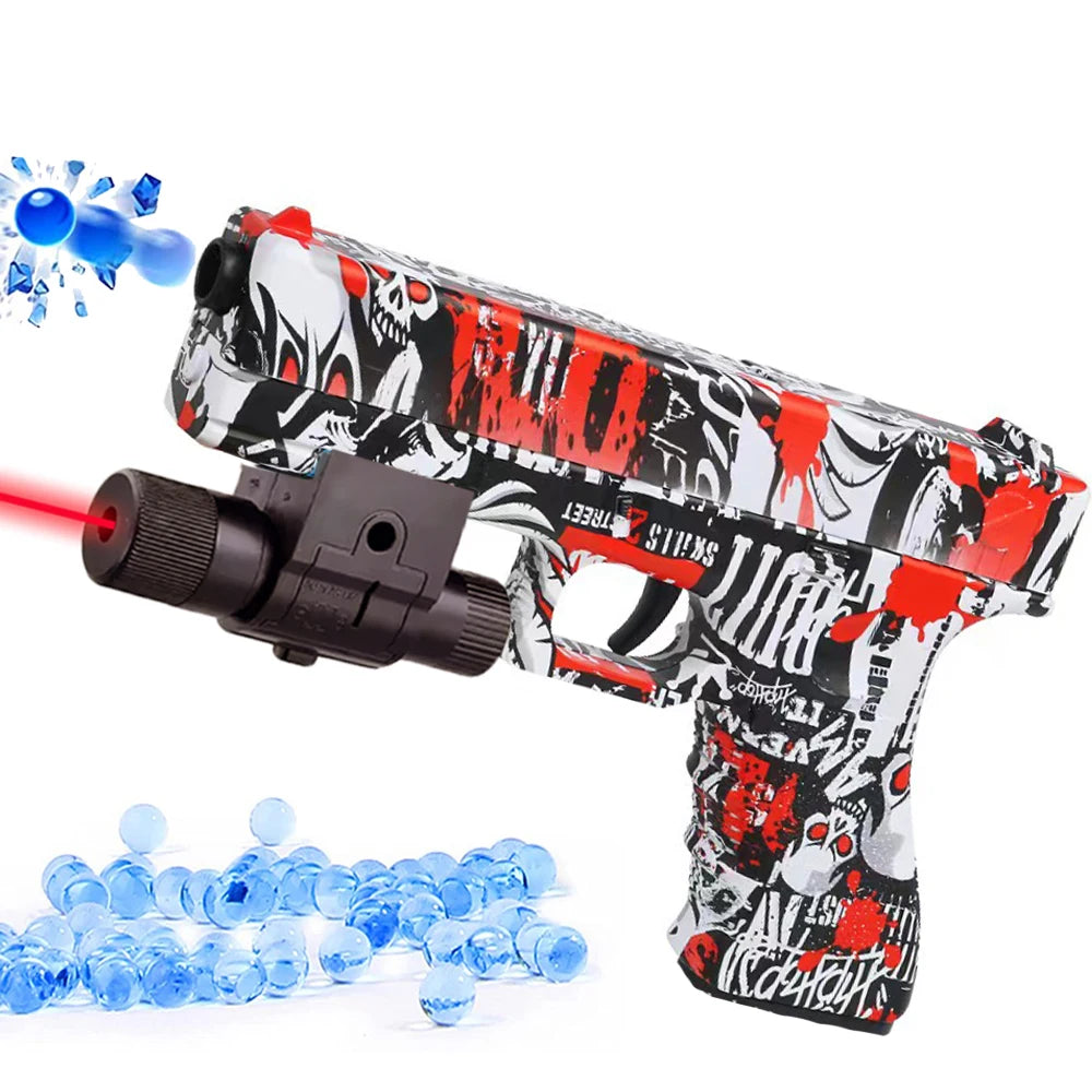 Manual G17 Gel Blaster Toy Gun With Laser Soft Bullet Airsoft Pistol Outdoor Sports CS Game Weapon for Children Gift