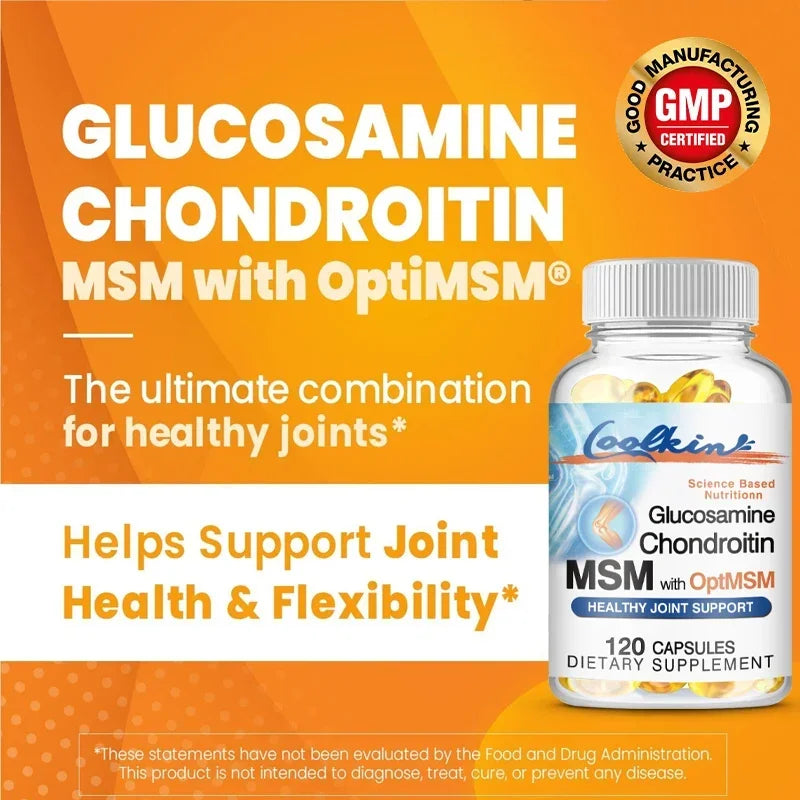 Glucosamine Chondroitin MSM and OptiMSM - Promotes Skin, Nail and Joint Health