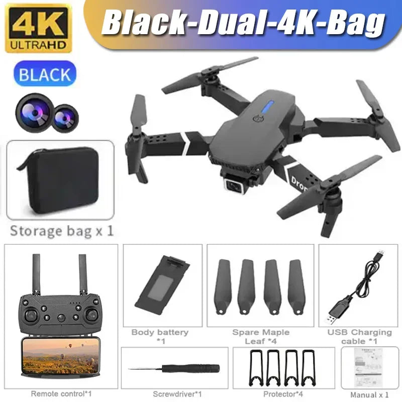 2024 E88Pro RC Drone 4K Professinal With 1080P Wide Angle HD Camera Foldable Helicopter WIFI FPV Height Hold Gift Toy