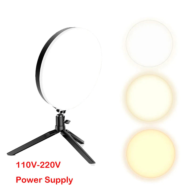 LED Fill Lamp Video Light Panel Bi-color 2700k-5700k Photography Lighting Live Stream Photo Studio Light Stand 110V-220V