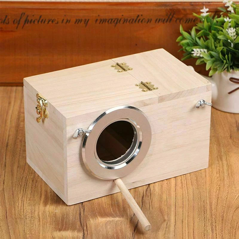 Pet Bird House Parakeet Nest Box Bird House Budgie Wood Breeding Box For Lovebirds Parrotlets Mating Box