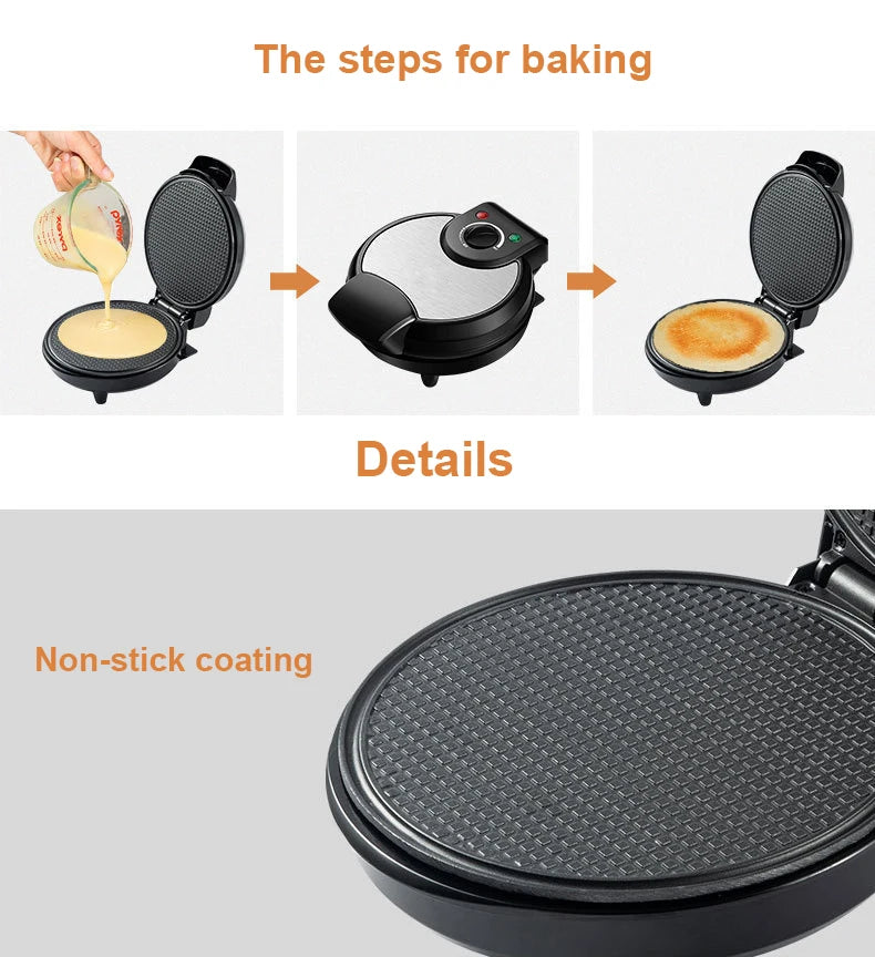 Electric Crispy Egg Roll Maker Ice Cream Cone Machine Omelet Sandwich Iron Mold Crepe Baking Pan Waffle Pancake Pie Frying Grill