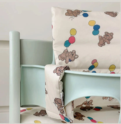 Cartoon Baby High Chair Cushion Bear Tiger Baby Back Cushion Chair Cushion Dining Chair Accessories Eating Cushion