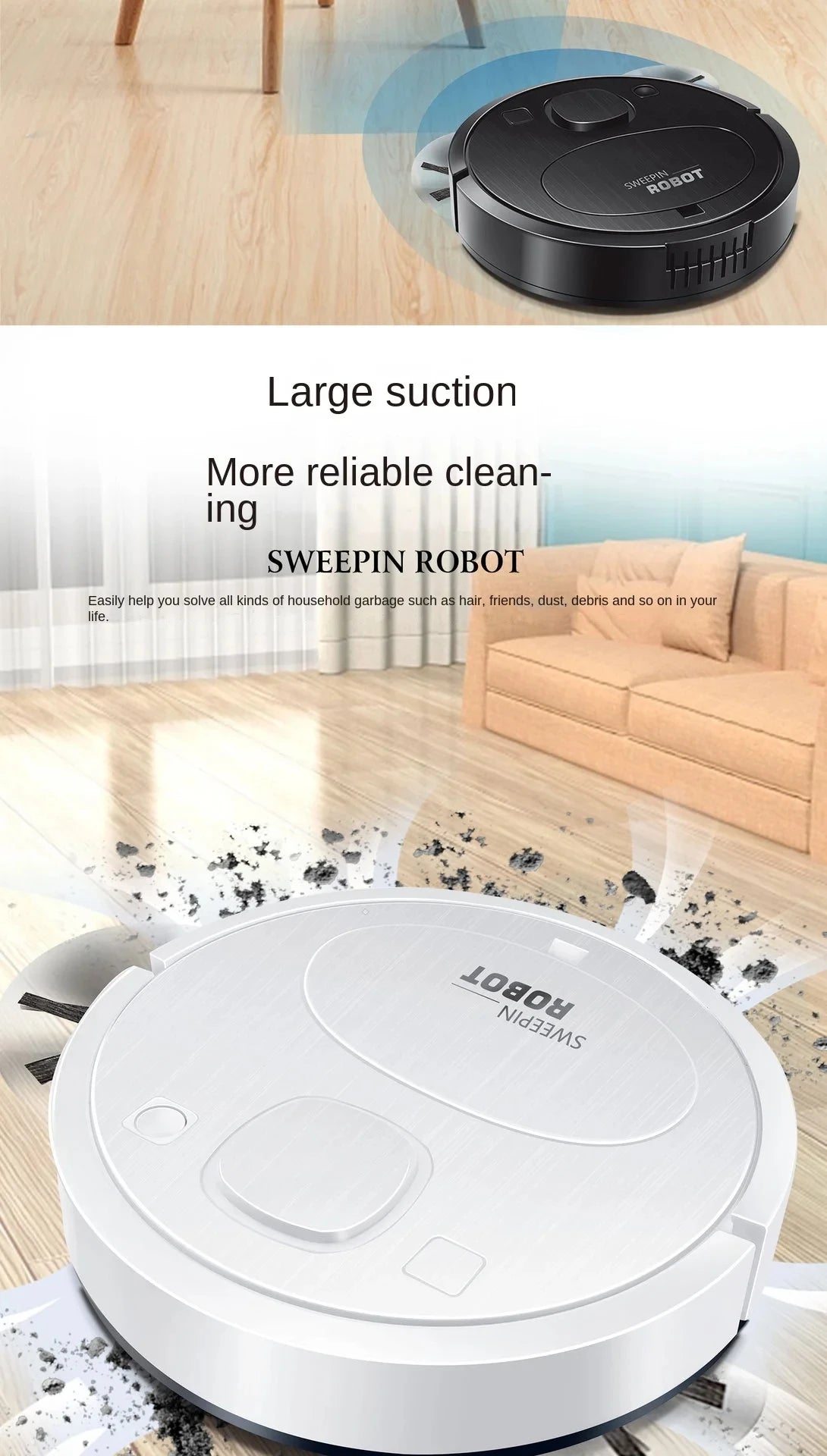 Xiaomi Smart Sweeping Floor Robot Ultra-quiet Remote Control Vacuum Cleaner Carpet Wireless Mopping Machine For Home Use New