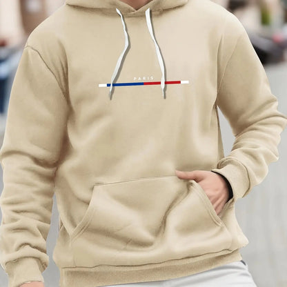 Paris Print Hoodies Tshirt  For Men Casual Autumn Winter