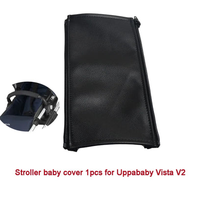 Baby Stroller Leather Armrest Cover For Uppababy Vista V1 & V2 Handle Bumper Sleeve Case Bar Protective Covers Pram Accessories