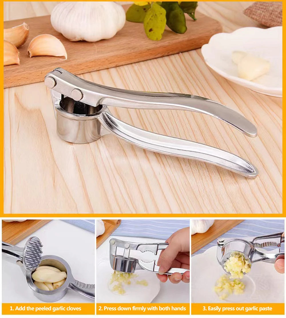 Garlic Press Crusher Mincer Kitchen Stainless Steel Garlic Smasher Squeezer Manual Press Grinding Tool Kitchen Accessories