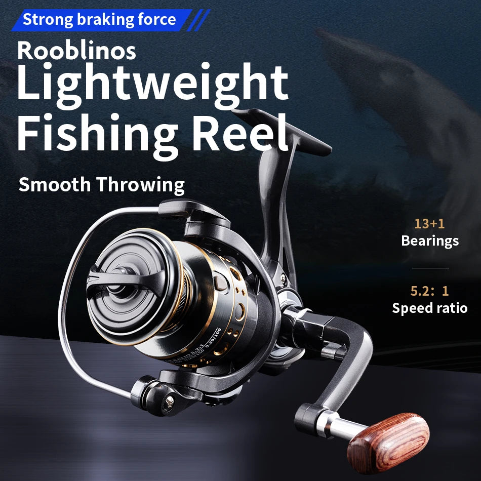 Rooblinos BK 2000-7000 Spining Reels Saltwater Freshwater Fishing Reel Ultralight Metal Frame Smooth And Tough High Speed Reels