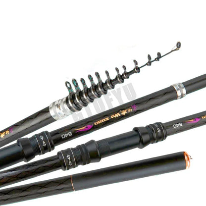 2.7M 3.6M 4.5M 5.4M 6.3M 7.2M Carbon Telescopic Rock Fishing Rod Ultra Light Rod Lure Carp Travel Ocean Spinning Fishing Rod