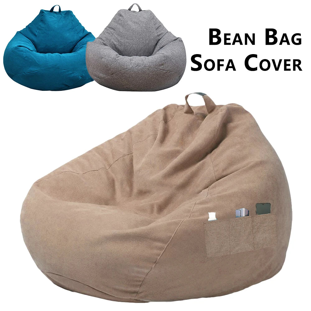 Large Bean Bag Lazy Seat Chair Sofa Cover Couch Soft Fluffy Breathable Adult Child Tatami No padding is included