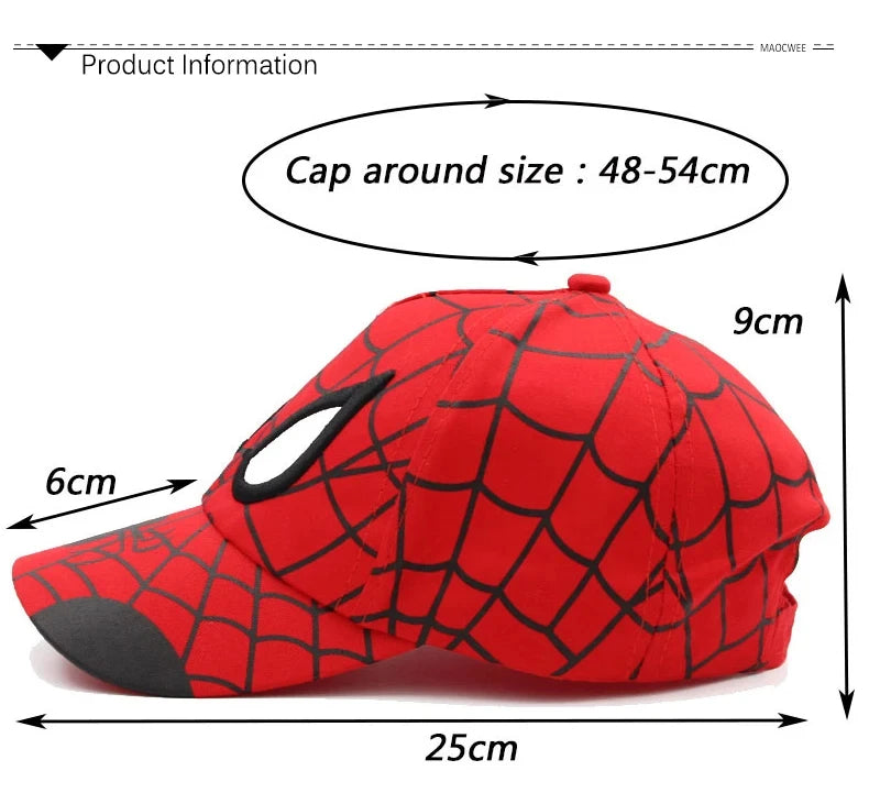 Disney Spiderman Baseball Cap For Boys Girls Baby Baseball Caps Cartoon Cotton Summer Breathable Sun Hat Children Hip Hop Hats