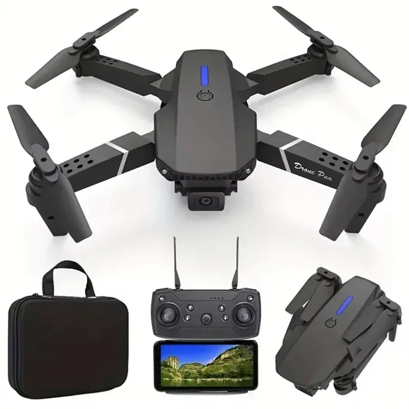 E88Pro RC Drone 4K Professinal With 1080P Wide Angle Dual HD Camera Foldable RC Helicopter WIFI FPV Height Hold Apron Sell Gift