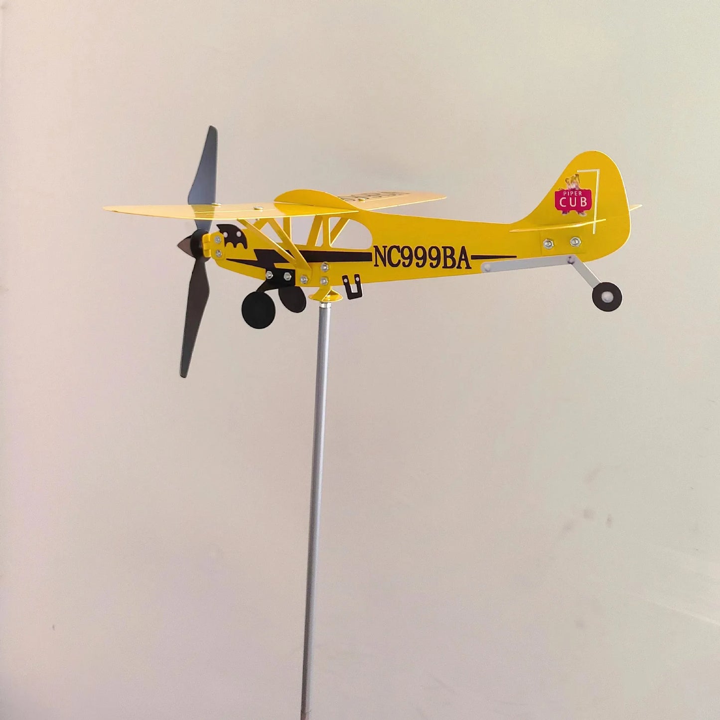 Piper J3 Cub Airplane Weathervane Metal Garden Weathervane Aeroplane Weathercock Wind Direction Indicator Garden Home Decor