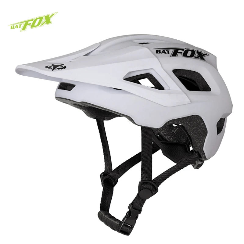 Batfox Ultralight Mountain Bike Helmet DH Downhill MTB Integrally-molded Bicycle Cycling Helmet Sun Visor Safety Cap Men Riding