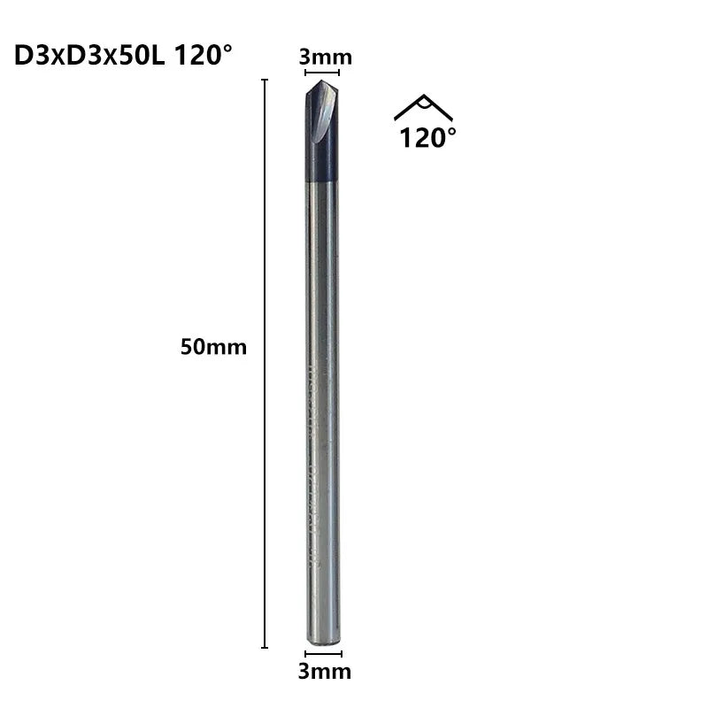 3 Flute Chamfer Milling Cutter 60/90/120 Degrees CNC Router Bit 2-12mm Carbide Chamfering End Mill CNC Engraving Milling Tool