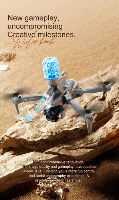 New K11MAX Water Bomb Drone Brushless Motor High Definition Three Camera Drone Optical Flow Positioning Hovering Quadcopter