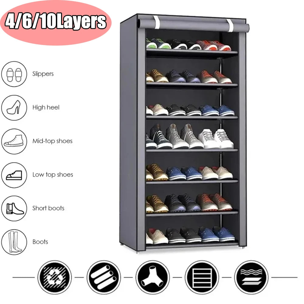 Shoe Rack Organizer Dustproof Shoe Cabinet Multilayer Minimalist Nonwoven Home Furniture Space-saving Cabinets Shoe Shelf