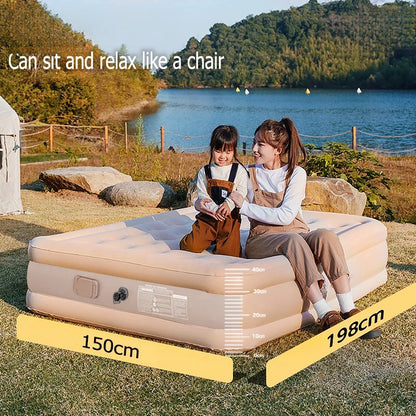 Interior Air Mattress  Mats PVC Inflatable Sleeping Mattress Luxury 2 Person Camping Bed Mat Built-in Pump Thicken Mat