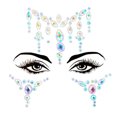 Sexy Face Tattoo Stickers Glitter Fake Tattoos Rhinestones for Woman Temporary Tattoos Party DIY Kids Holiday Face Jewels Tattoo