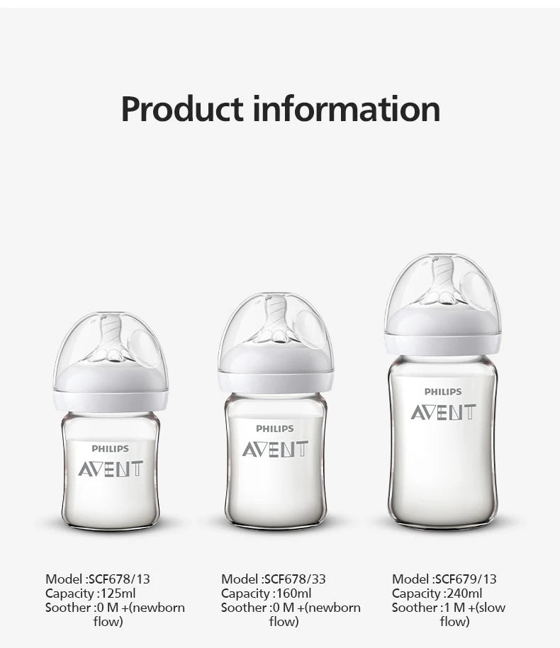 PHILIPS AVENT Newborn baby  Wide caliber High borosilicate glass feeder Anti choking Anti-Colic 0-6 months or more 160ml 240ml