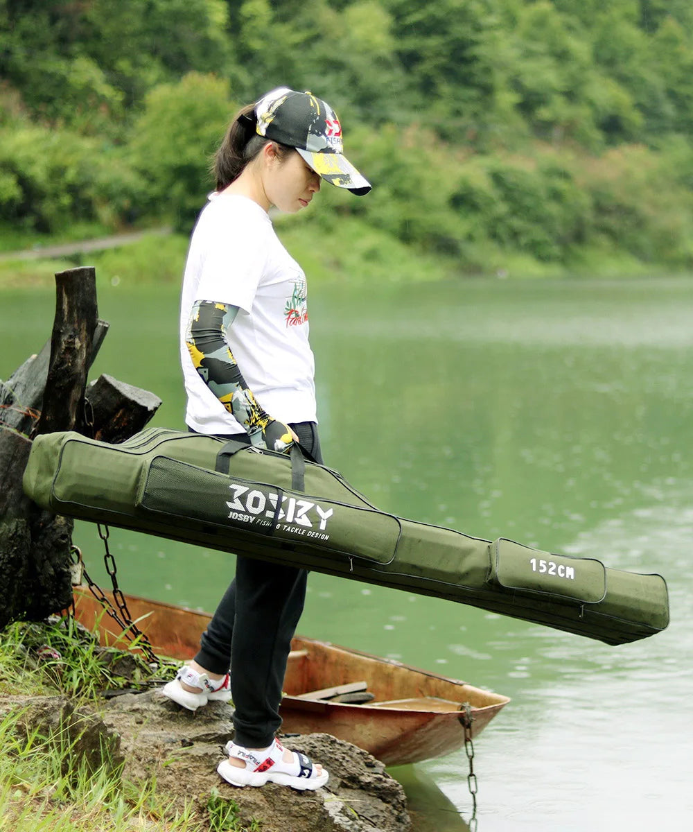 Fishing Rod Reel Bag Portable Folding Waterproof Outdoor Tackle Multi Purpose Carry Case Carrier Backpack 60CM 122CM 152CM 182CM