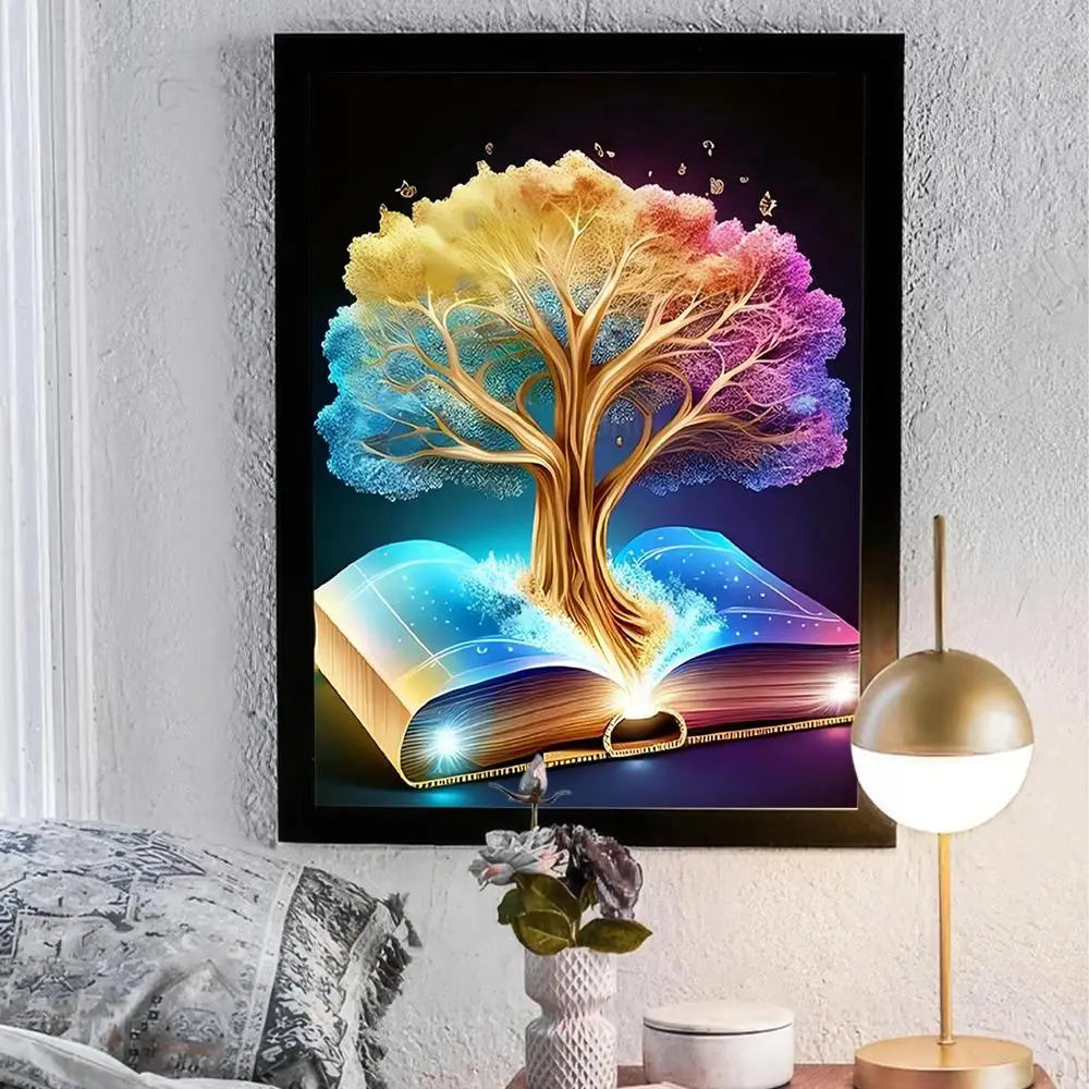 Crystal Rhinestone Painting Rhinestone Craft Art Kit Tree Painting Crystal Rhinestone Painting Kits for Wall Garden Home Living