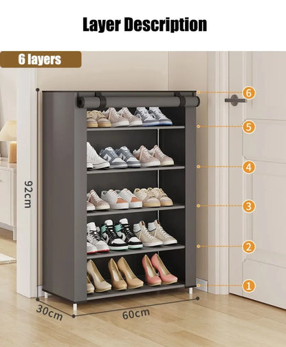 Shoe Rack Organizer Dustproof Shoe Cabinet Multilayer Minimalist Nonwoven Home Furniture Space-saving Cabinets Shoe Shelf