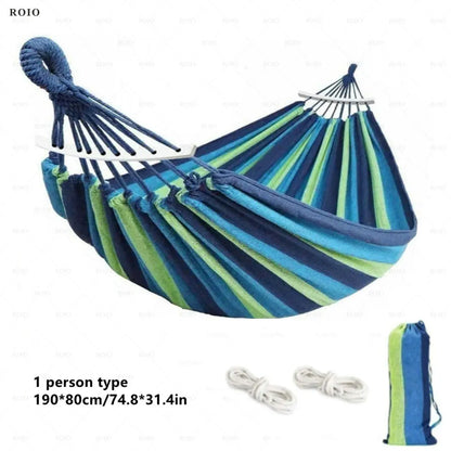 Camping Hammock Thickened Durable Fabric Canvas Single Hammocks Travel Swing Chair Hanging Bed Double Outdoor Hammock with Bag