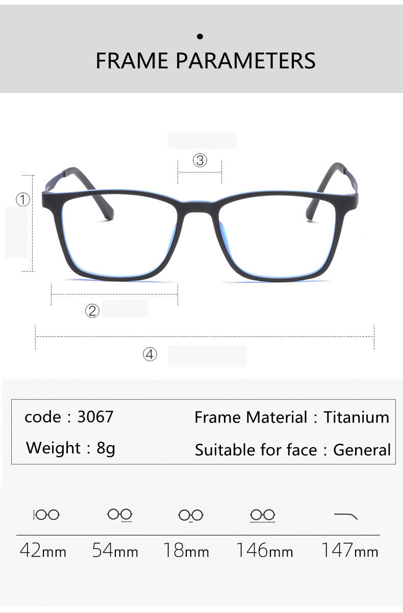 FG High Quality Pure Titanium Men Anti Blue Light Presbyopia Eyewear Reading Glasses with Diopter +1.0 To +4.0