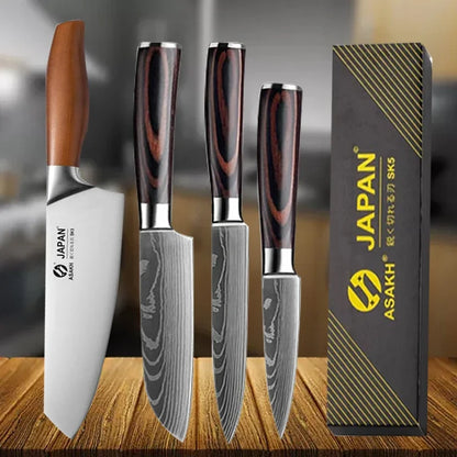 Japanese Kitchen Boning Knife Stainless Steel Chef's Knife Fish Fillet Slicing Cleaver Santoku Knife Damascus Kitchen Knife