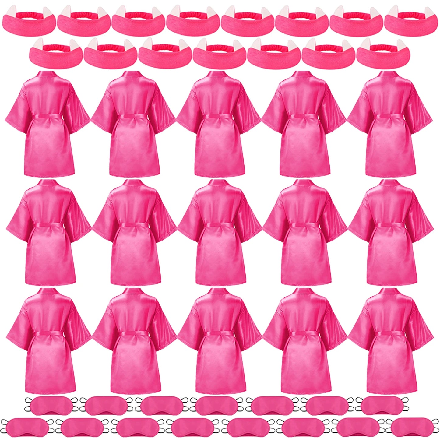 1/6/15Sets Spa Party for Girls Child Birthday Party Favors For Kids Kimono Girl Kids Robes Wedding Favour Bathrobe with Headband