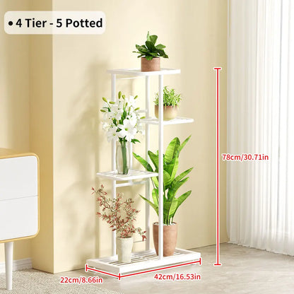 Cordlal Shining Stand For Flowers Iron 6/7/8Layers Plant Holder Storage Shelf Pot Rack Organizer Home Garden Decoration