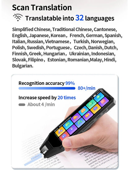 5.5-inch large-screen translation pen, supports scanning and translation in 60 languages - voice translation in 134 languages