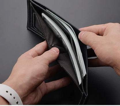 Pu Leather Men Short Wallet Thin Style Folding Young Men Credit Card Holder Wallet