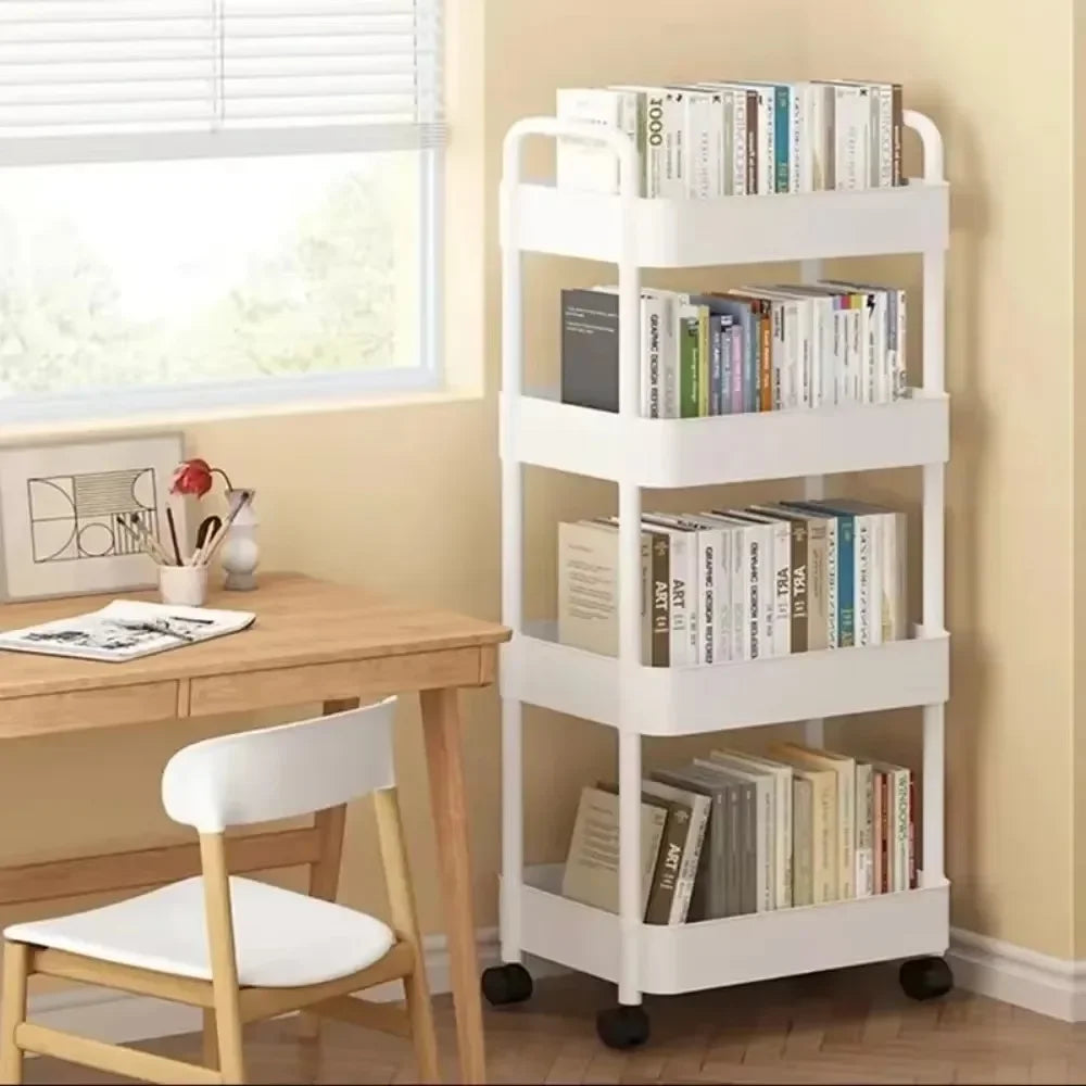 Mobile Storage Rack Trolley Kitchen Organizers And Storage Rack Household Bathroom Cart Multifunctional Multi Storey Bookshelf