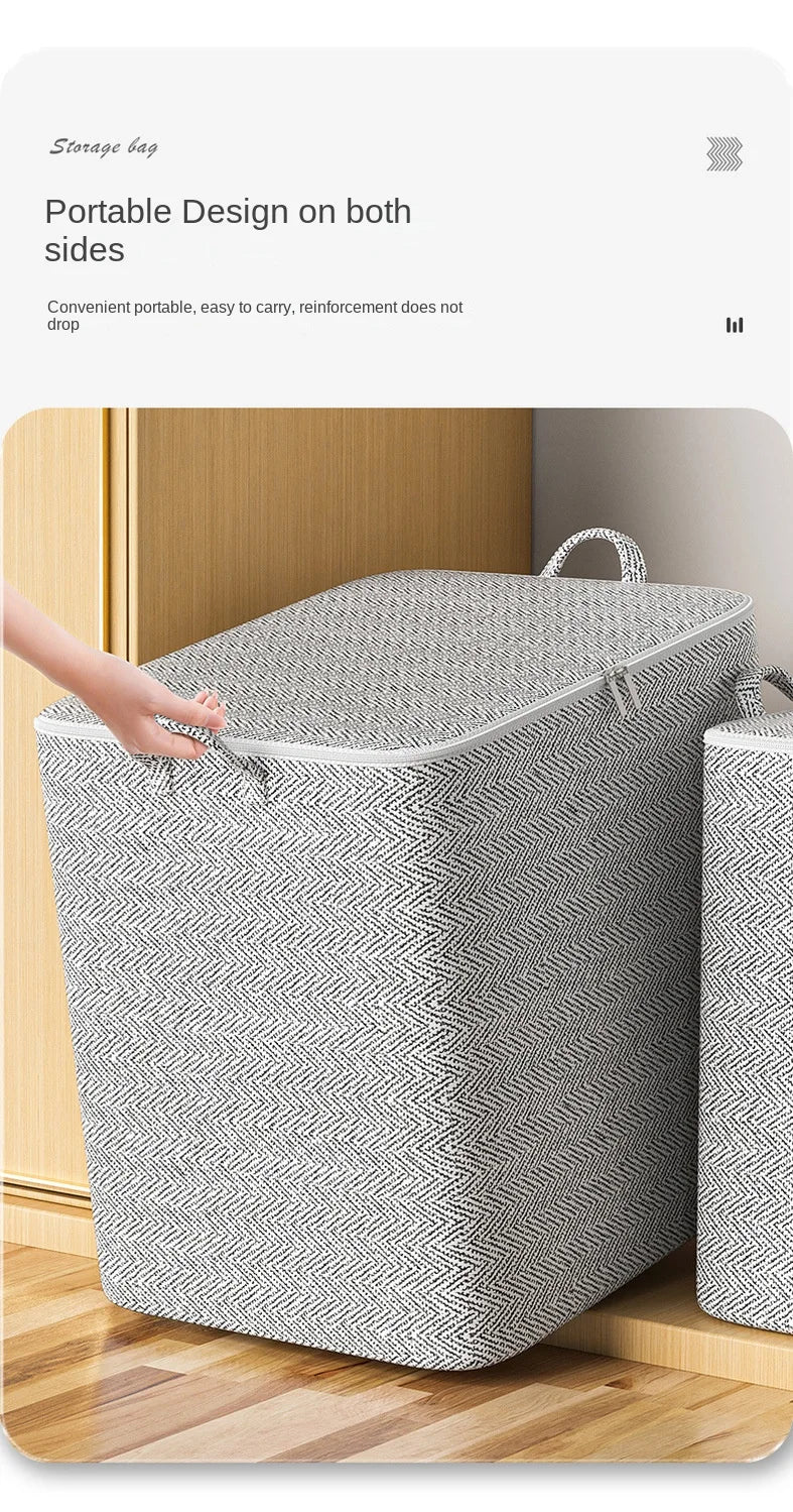 1pc Household Large Capacity Storage Bag Non-woven Material, Closet Wardrobe Organizer Can Be Used For Quilt Clothing, Toys