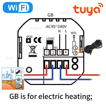 Tuya Smart Thermostats Programmable For Gas Boiler /Water Valves/Electric Floor With Wifi Remote Control  Works With Goolge