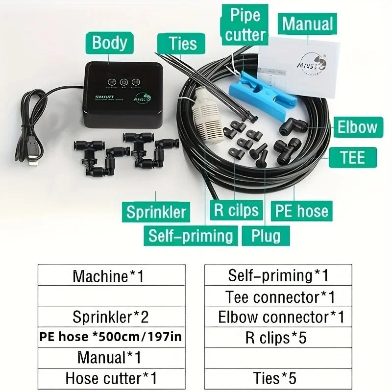 Intelligent Spray System Mist Rainforest Tank Timing Spray System Kit Reptile Fogger Terrariums Humidifier Electronic Timer