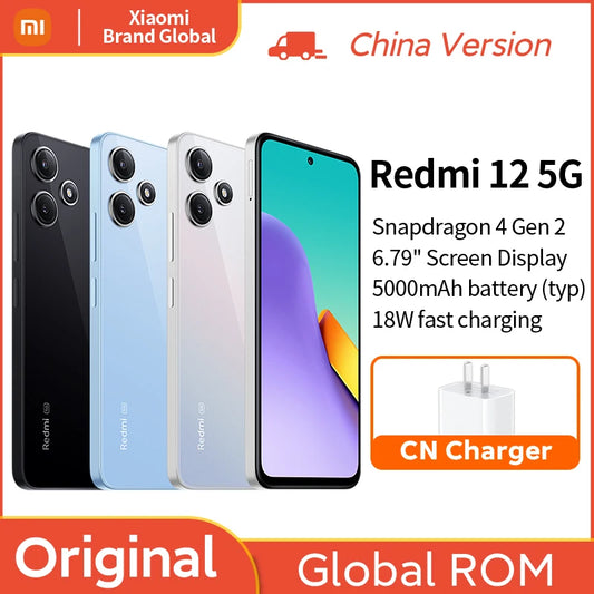 Xiaomi Redmi 12 5G Global Rom Snapdragon 4 Gen2 SmartPhone 50MP Quad Camera 6.79 inch Screen LCD 5000mAh Battery China Version